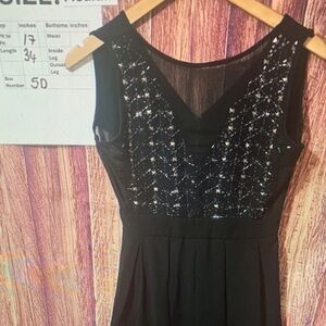 TFNC Black Embellished Mini Dress